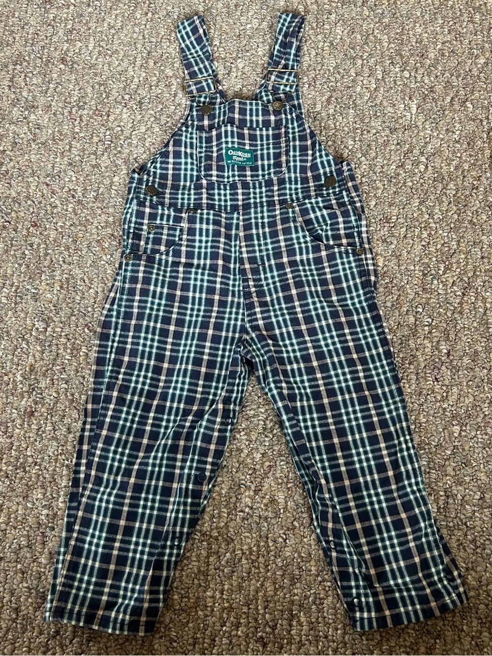 Vintage OshKosh B'gosh Plaid Vestbak Overalls